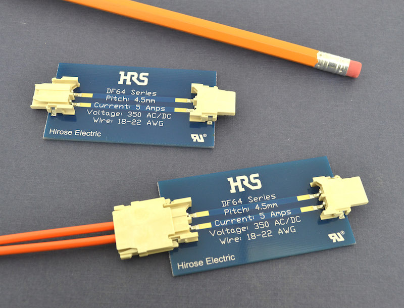 Hirose's low-profile horizontal connector handles high currents